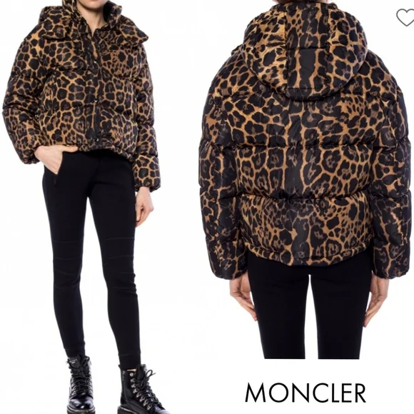 Moncler caille sale leopard jacket